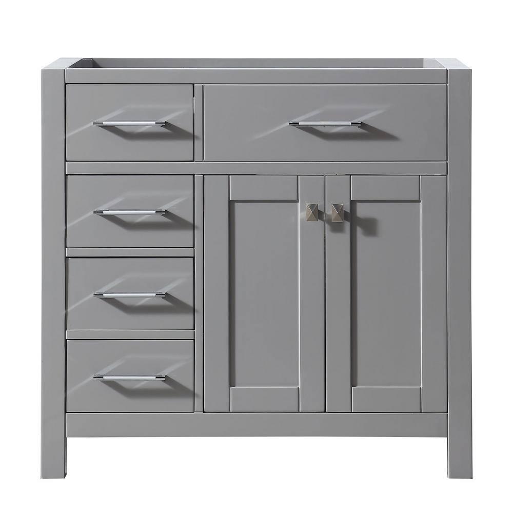 Virtu USA Caroline Parkway 36 in W Bath Vanity Cabinet Only in Cashmere Gray