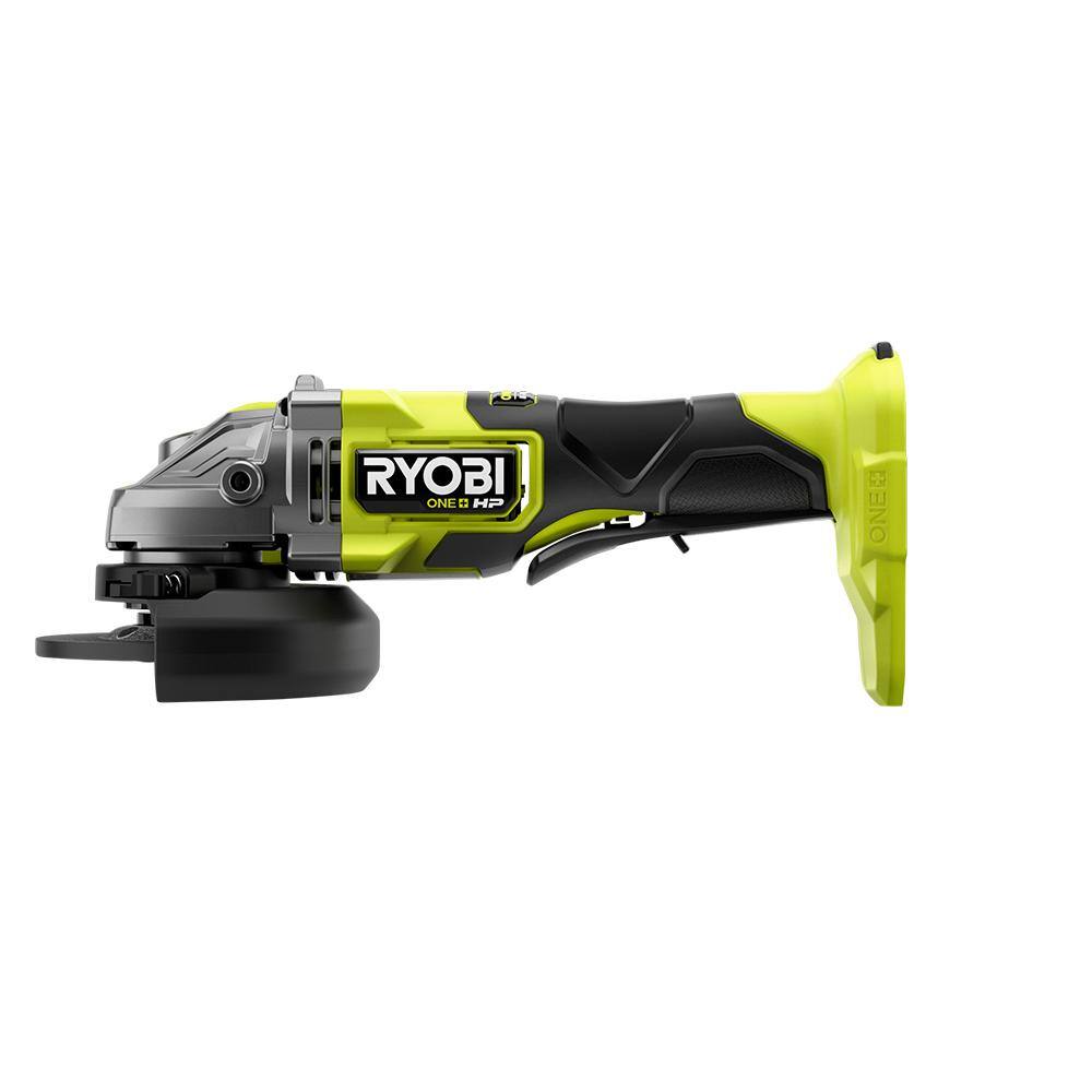 RYOBI ONE+ HP 18V Brushless Cordless 4-12 in. Angle Grinder Kit with 4.0 Ah HIGH PERFORMANCE Battery and Charger PBLAG01K1