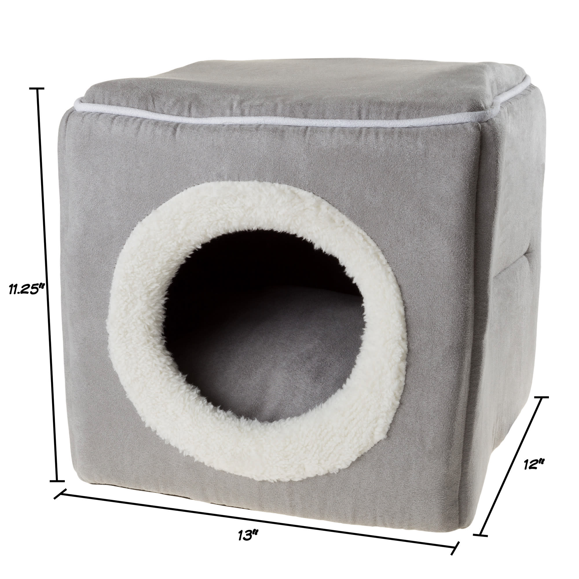 Pet Adobe Gray Enclosed Cat Bed， 13