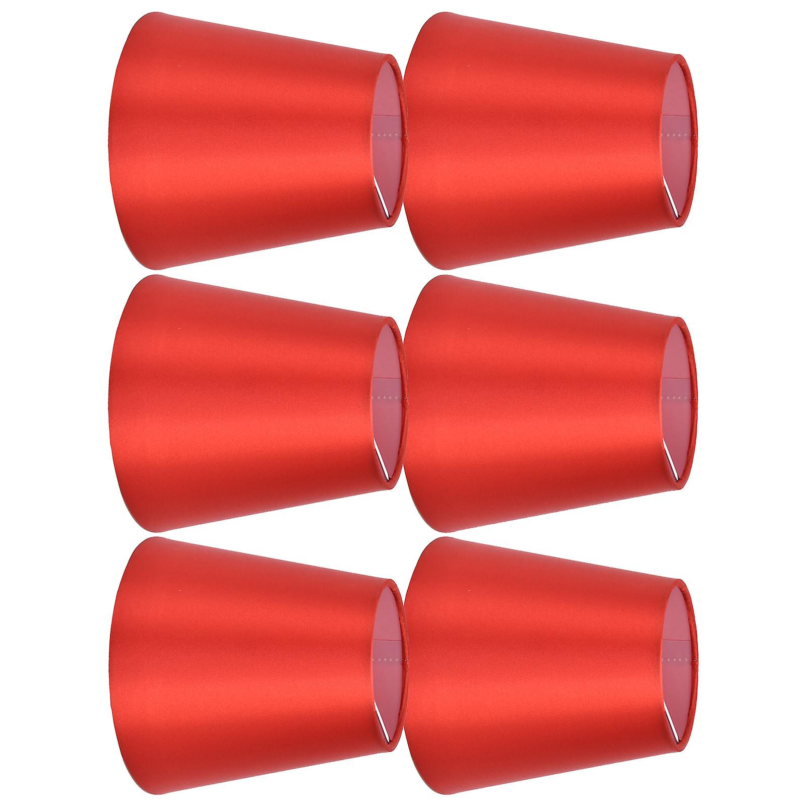 6pcs E14 Lamp Shade Fabric Lampshade Table Lamp Ceiling Lamp Shade For Bedroom Living Roombright Red Px150