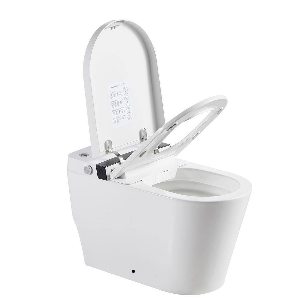 Aoibox 11 in. Rough 1-Piece 1GPF Single Flush Elongated Smart Toilet in White Seat Included SNMX5130