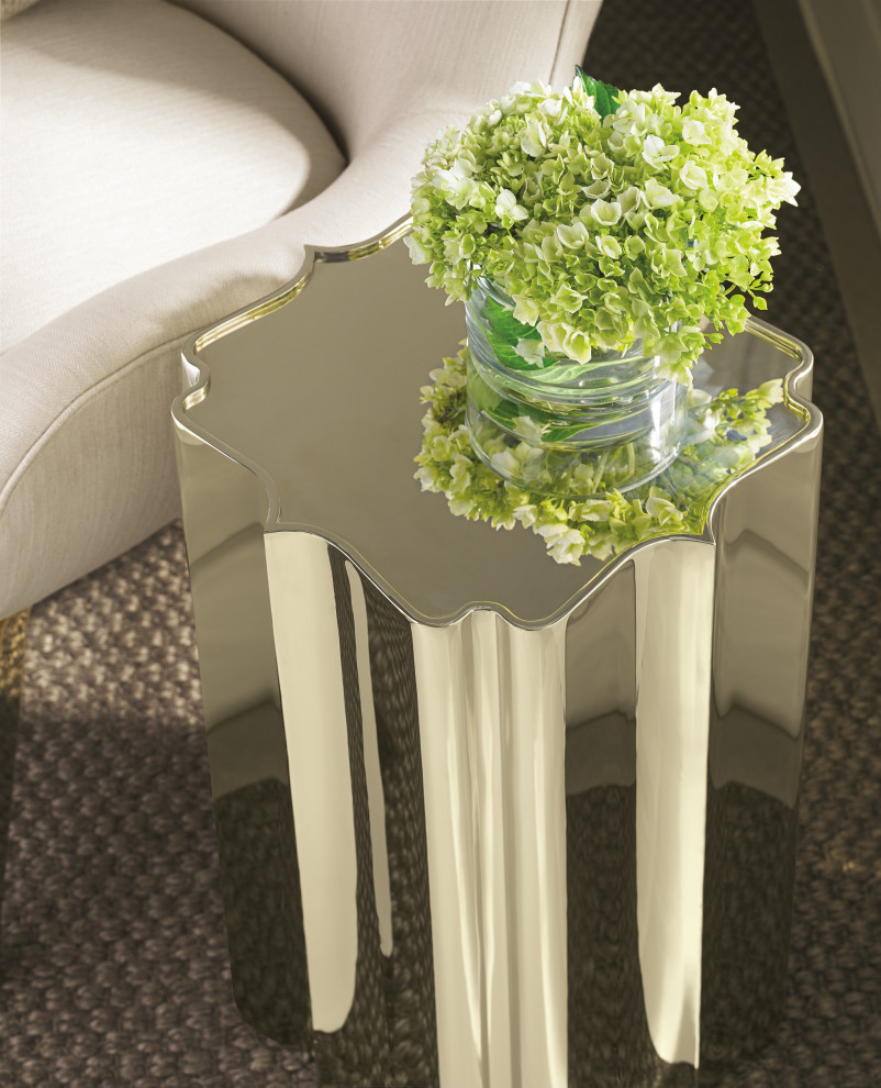 Good As Gold  Gold Scalloped Side Table   Contemporary   Side Tables And End Tables   by Caracole  Houzz