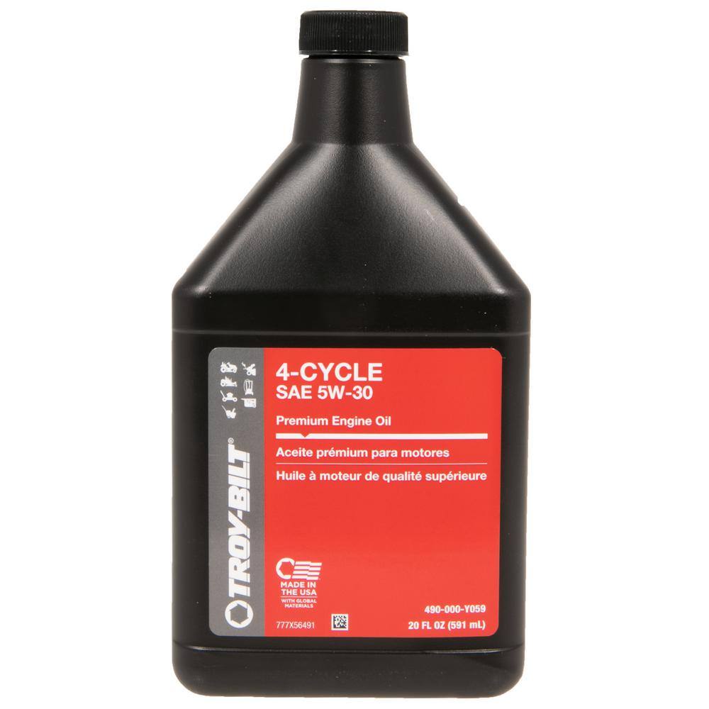 Troy-Bilt 20 oz. Premium SAE 5W-30 4-Cycle Engine Oil Specifically Formulated for Snow Blower Engines 490-000-Y059