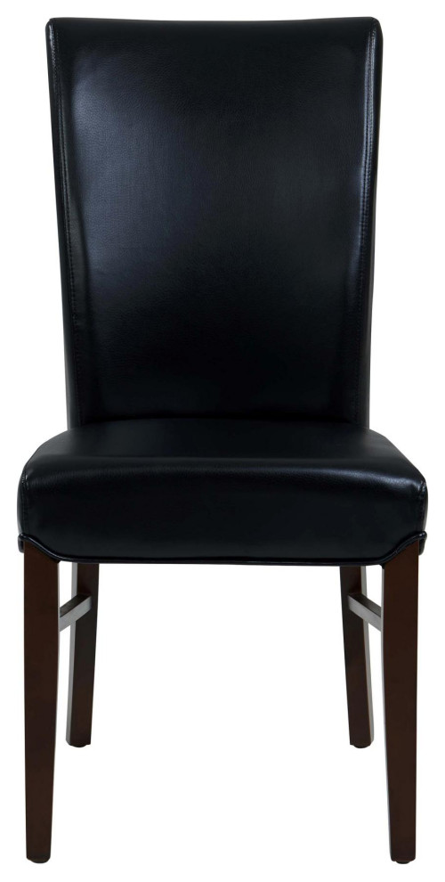 Ritika Bonded Leather Chair  Black (Set Of 2)   Transitional   Dining Chairs   by Virgil Stanis Design  Houzz