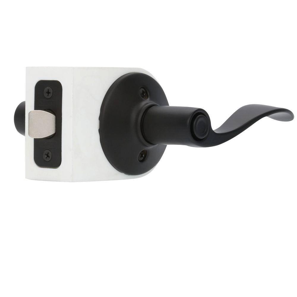 Schlage Accent Matte Black Privacy BedBath Door Handle F40 ACC 622