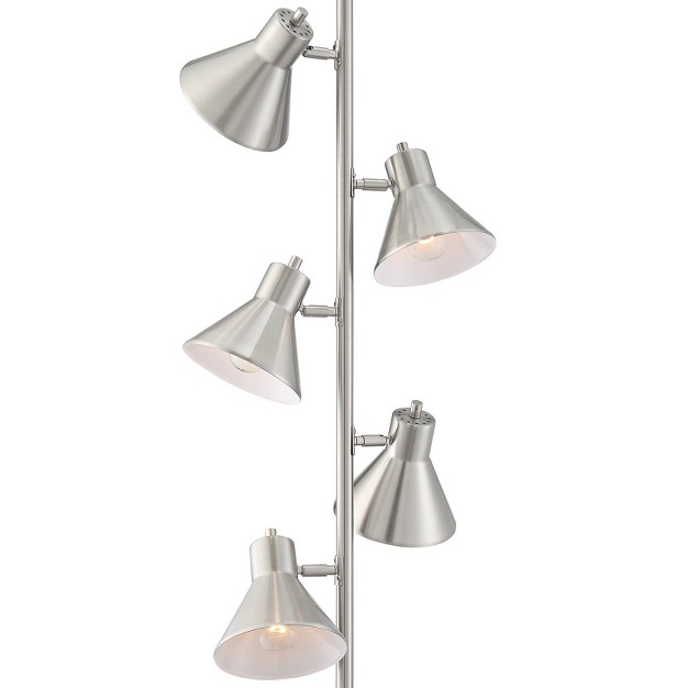 Tall Brushed Nickel Metal Adjustable Heads For Living Room Reading Bedroom Office