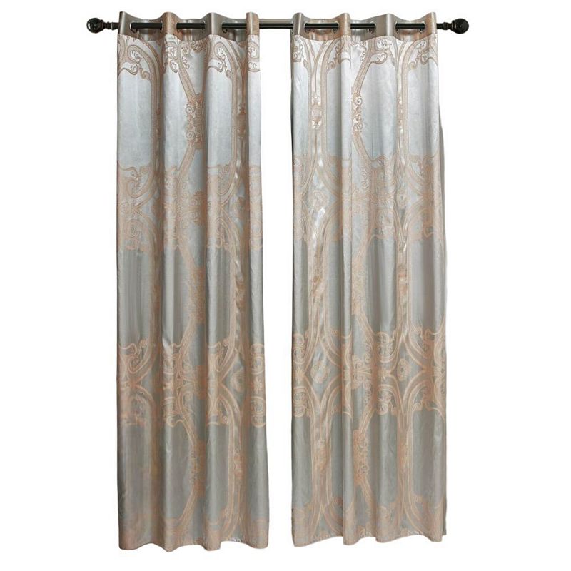 Dolce Mela Curtains Damask Jacquard Grommet Semi-Blackout