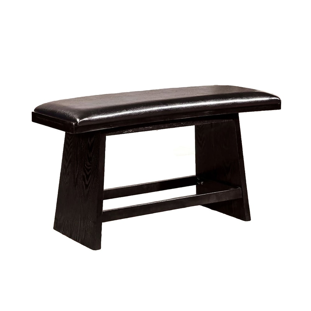 Wooden Counter Height Seating Bench in Black Finish