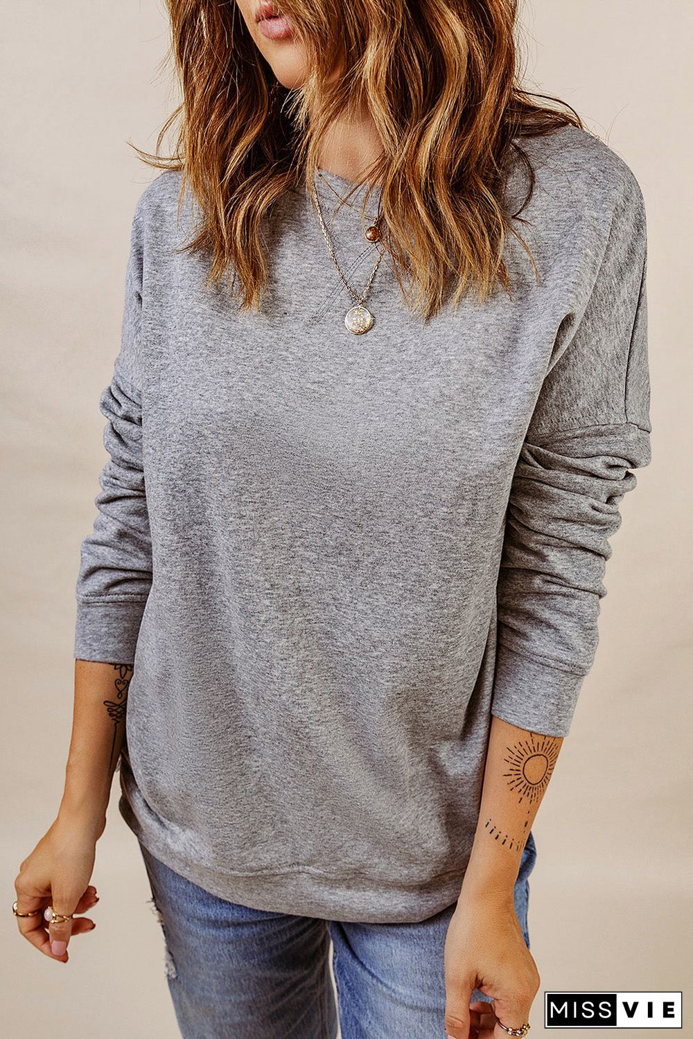 Crew Neck Long Sleeve Sweatshirt