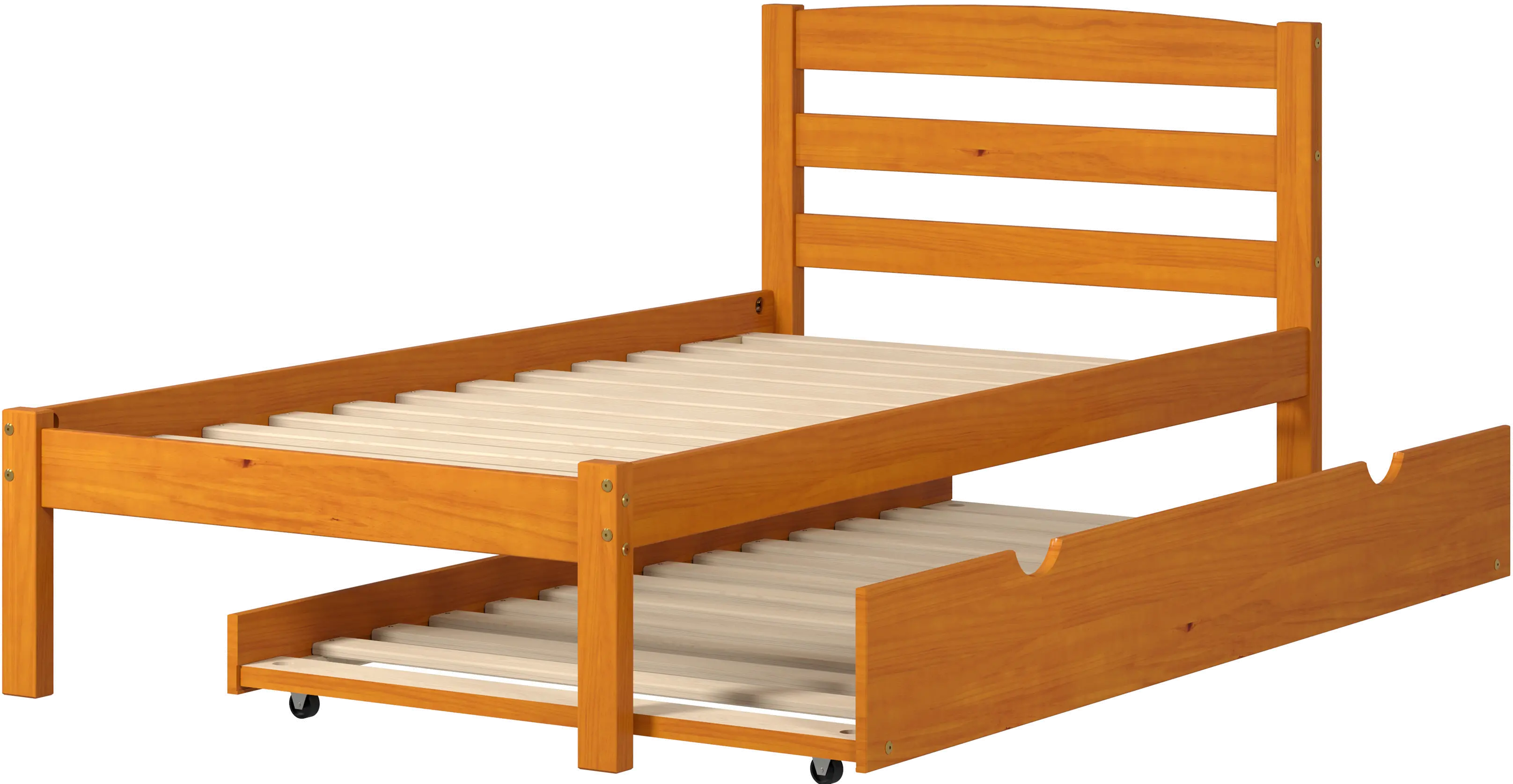 Econo Honey Twin Bed with Trundle