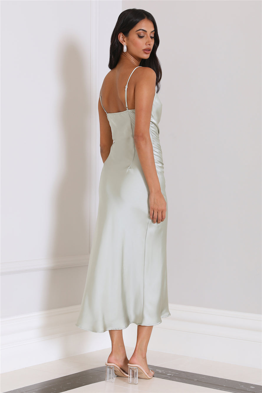 Silky Touch Midi Dress Sage