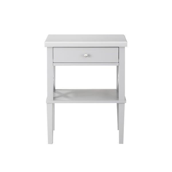 Nightstand with Drawer， Wooden Storage Cabinet for Bedroom