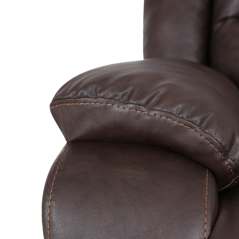 Malic Tufted Faux Leather Swivel Recliner by Christopher Knight Home