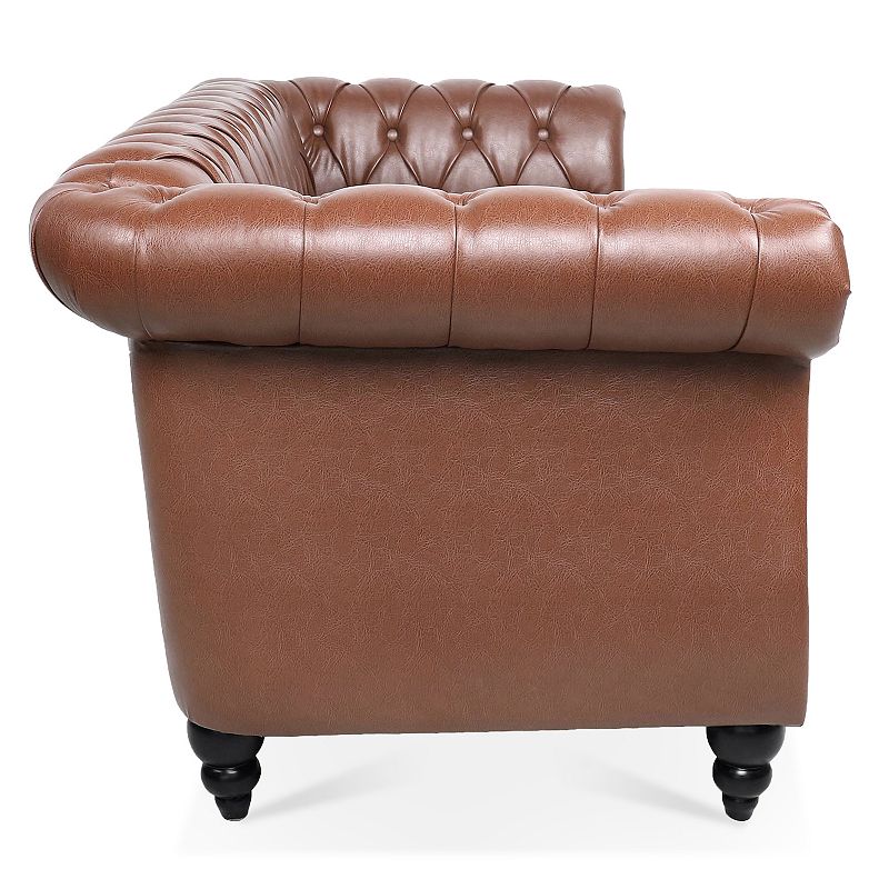 F.c Design Rolled Arm Chesterfield 3 Seater Sofa