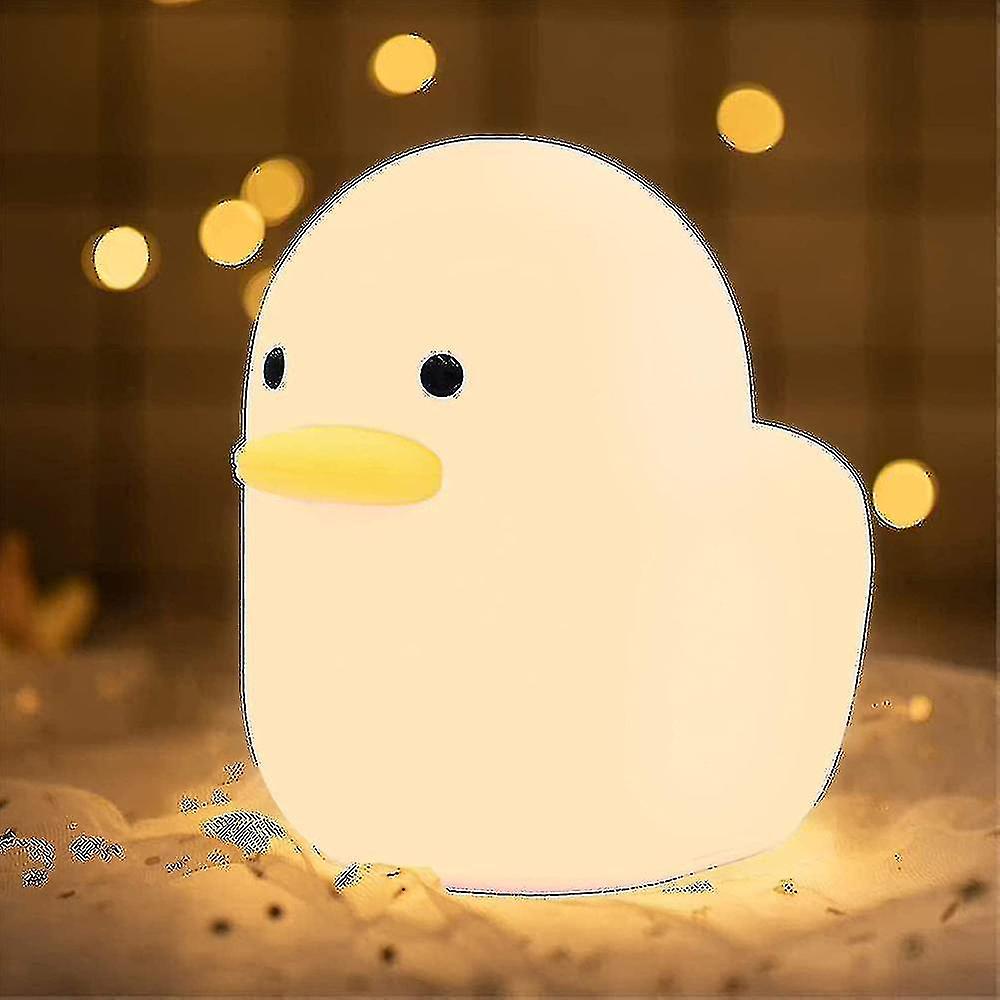 Led Duck Night Light Usb Bedside Silicone Sleeping Lamp Touch Control W/ Timer