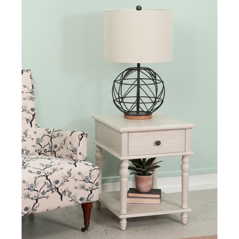 Jowin Classic Wood Side Table with Storage