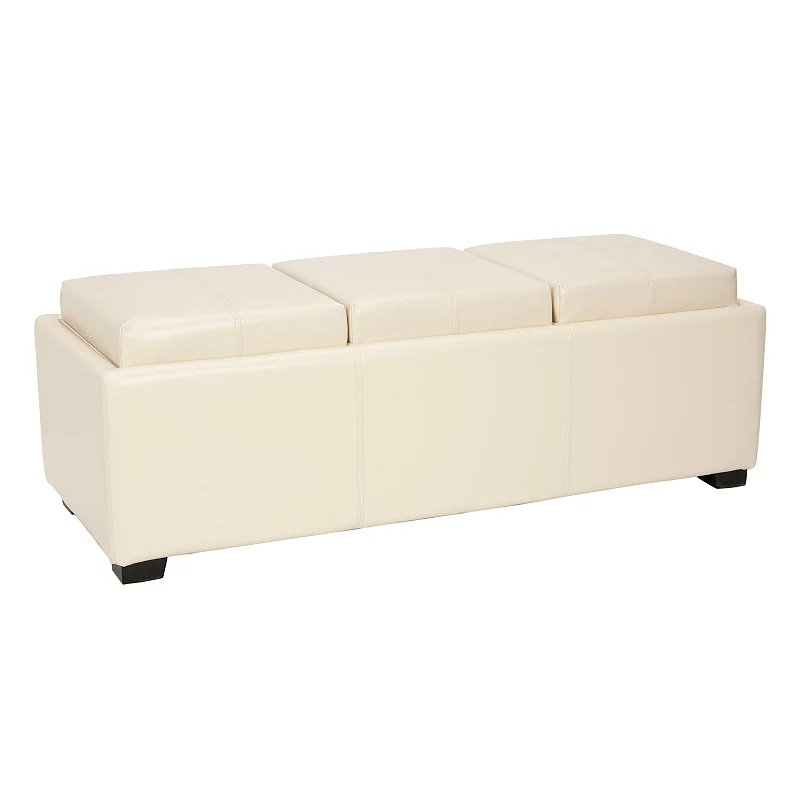 Safavieh Harrison Triple Tray Storage Ottoman