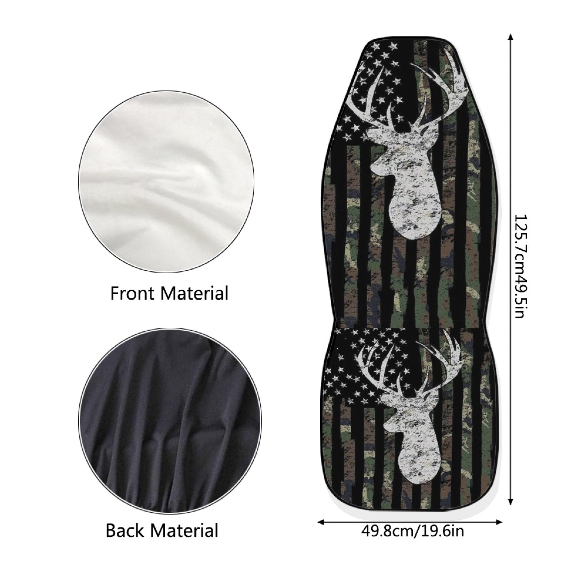 Diaonm American Flag Print Car Seat Covers Universal Fit Most Vehicles Sedans Vans Trucks Camouflage Hunting Deer Print Automotive Interior Accessories