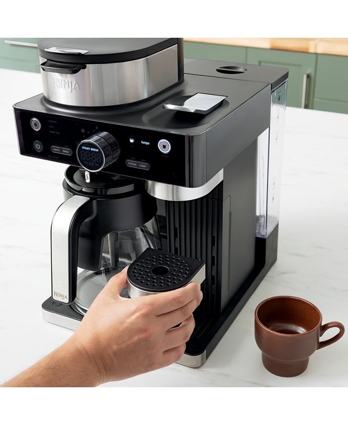 Ninja CFN601 Espresso Coffee Barista System， Single-Serve Coffee Nespresso Capsule Compatible