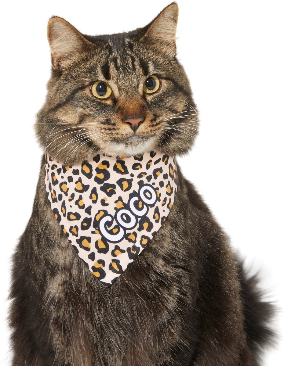 Frisco Leopard Print Personalized Dog and Cat Bandana