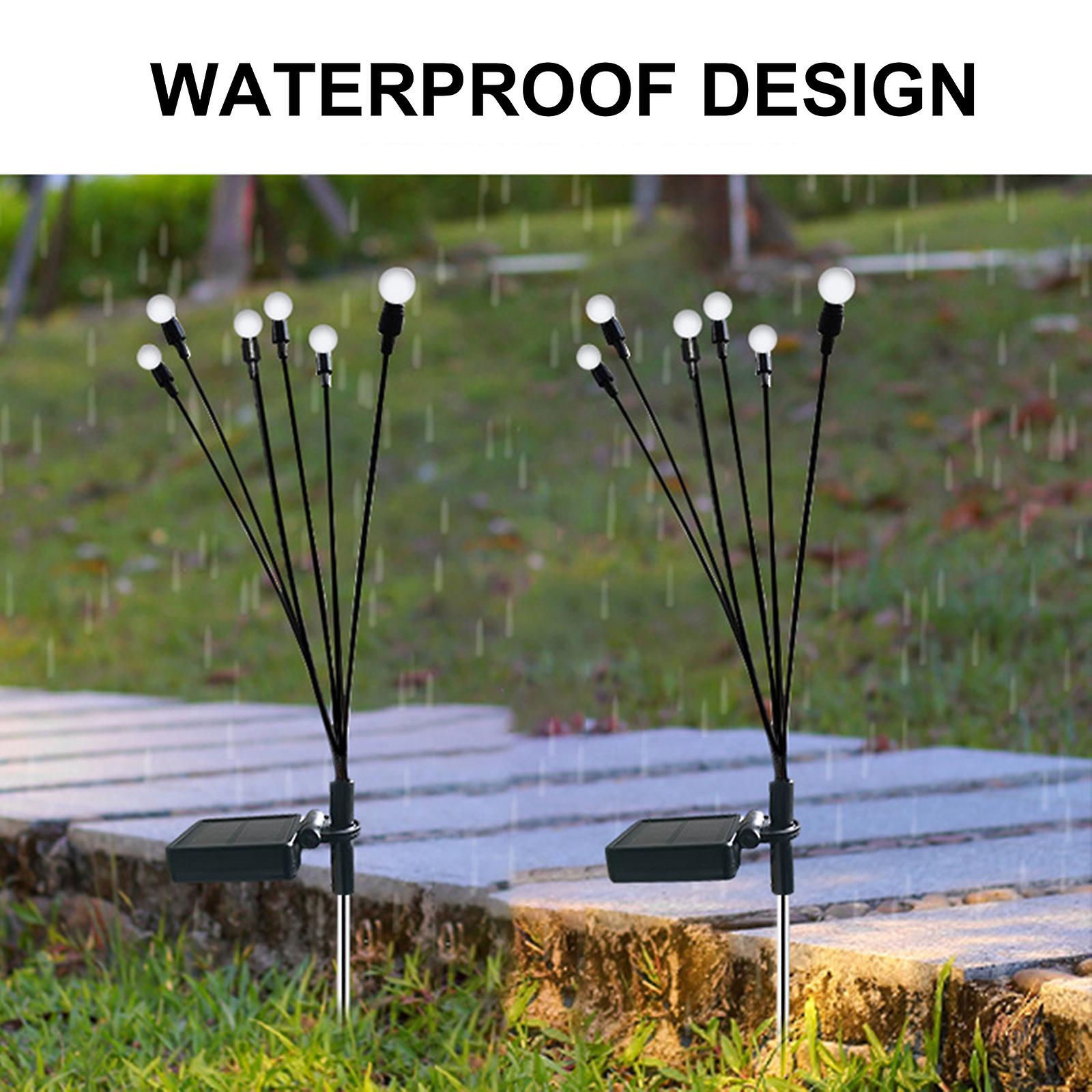 Solar Powered Lawn Lamp Waterproof Outdoor Pathway Light Landscape Decorative Garden Lights Night Lights Warm Light No.196210