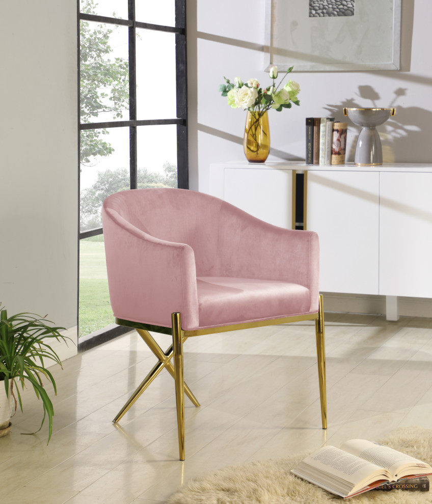 The Parker Dining Chair  Velvet   Midcentury   Dining Chairs   by Meridian Furniture  Houzz