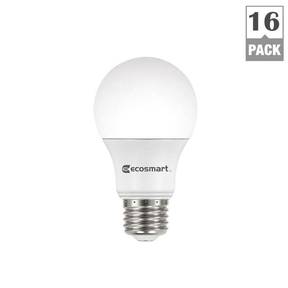 60-Watt Equivalent A19 Non-Dimmable CEC LED Light Bulb Soft White (16-Pack) A8A19A60WT2044