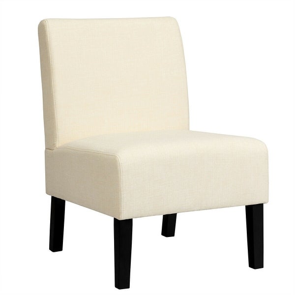 GZMR Armless Accent Chair with Rubber Wood Legs