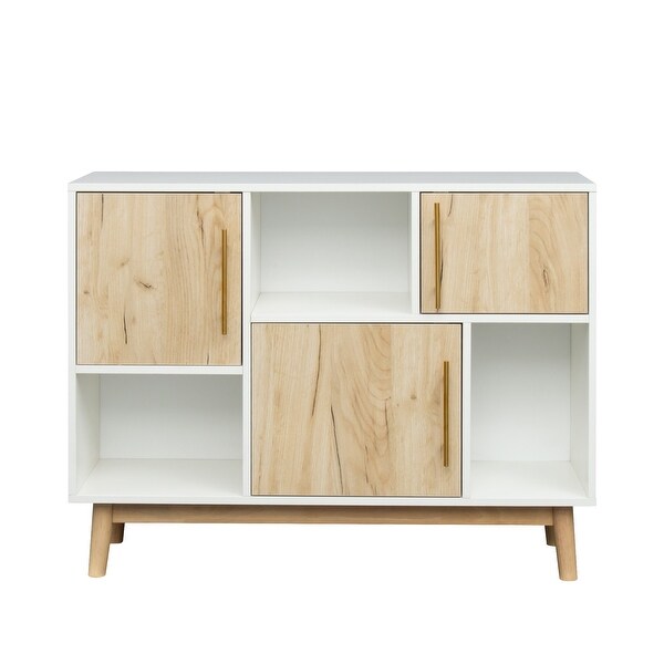 Multi-purpose storage cabinet with display stand and door