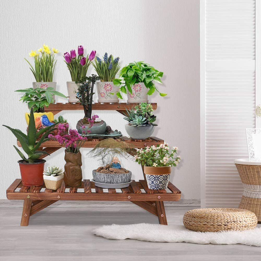 3 Tier Step Corner Shelf Plant Stand Ladder Flower Pot Rack 10 Different Display