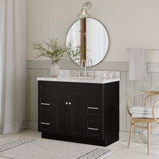 ARIEL Hamlet 42 in. W x 21.5 in. D x 33.5 in. H Bath Vanity Cabinet Only in Black F043S-BC-BLK