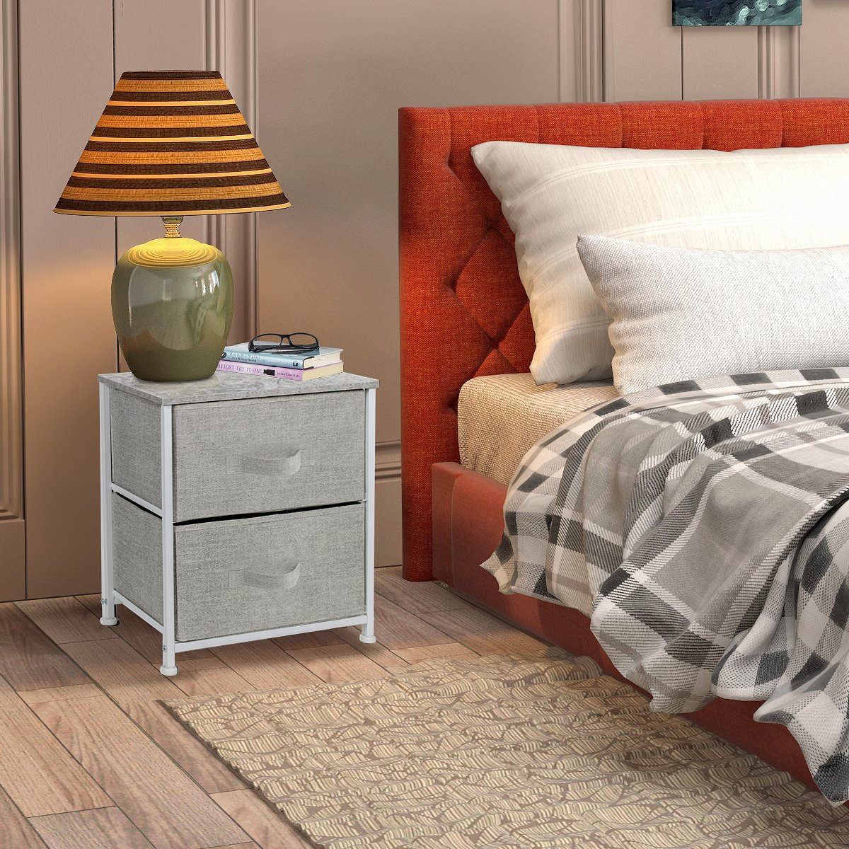 Sorbus Nightstand with 2 Drawers - Bedside Furniture and Accent End Table Chest