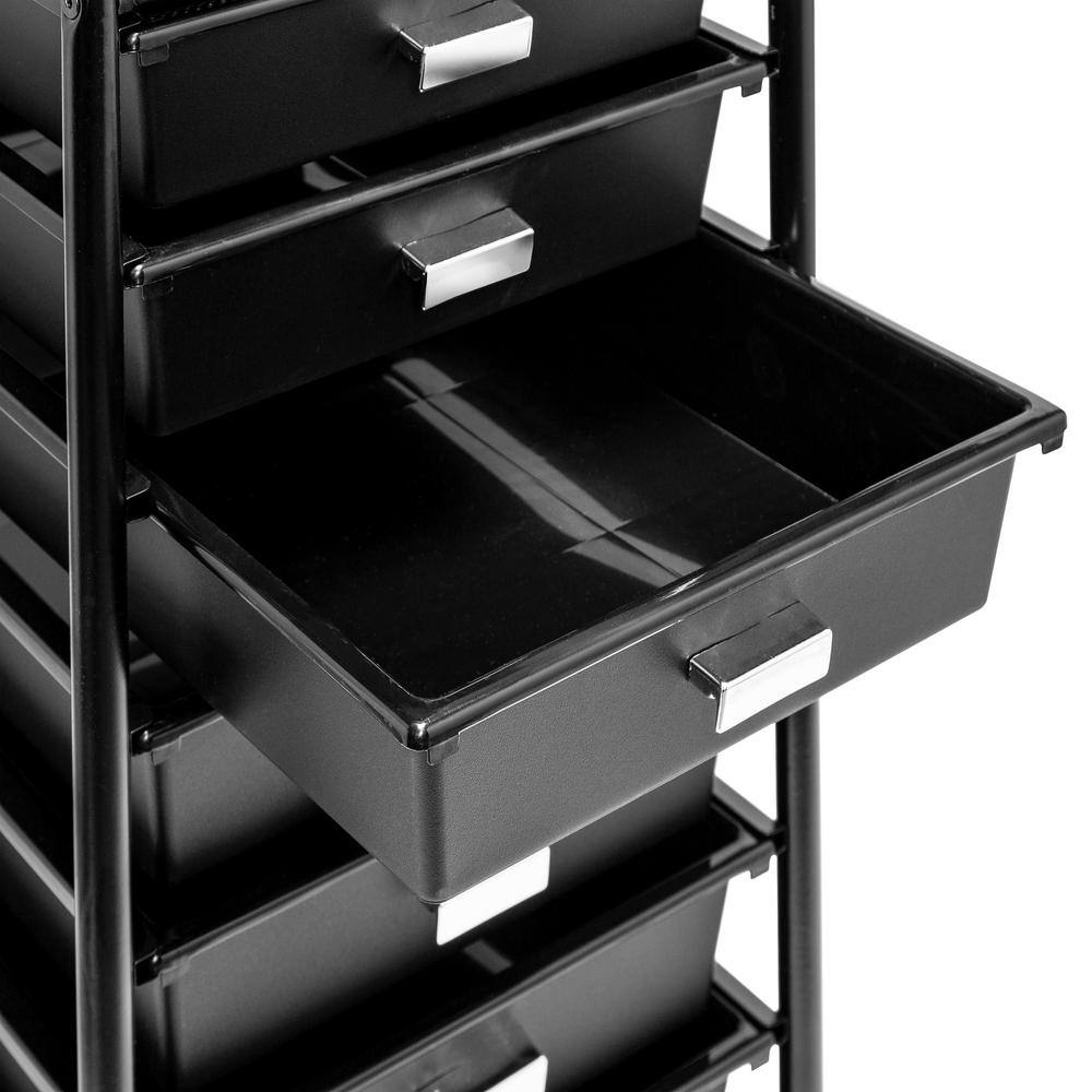 Honey-Can-Do Steel and Plastic Rolling 10-Drawer Cart in Black CRT-08654