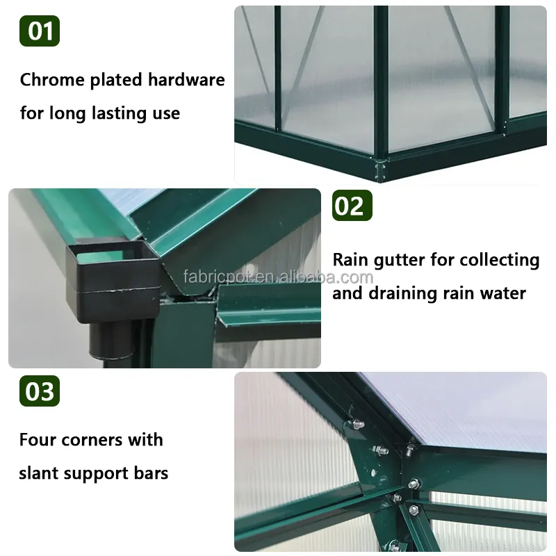 custom outdoor polycarbonate mini plastic garden greenhouse waterproof walk in greenhouses