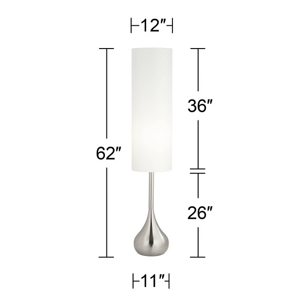 Tall Brushed Steel Droplet Cotton Cylinder Shade For Living Room Bedroom Office