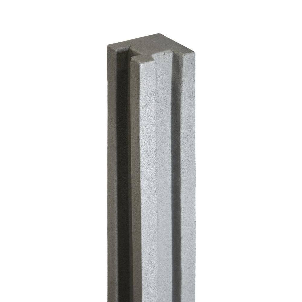 SimTek 5 in. x 5 in. x 8-12 ft. Gray Composite Fence Corner Post CP102GRY