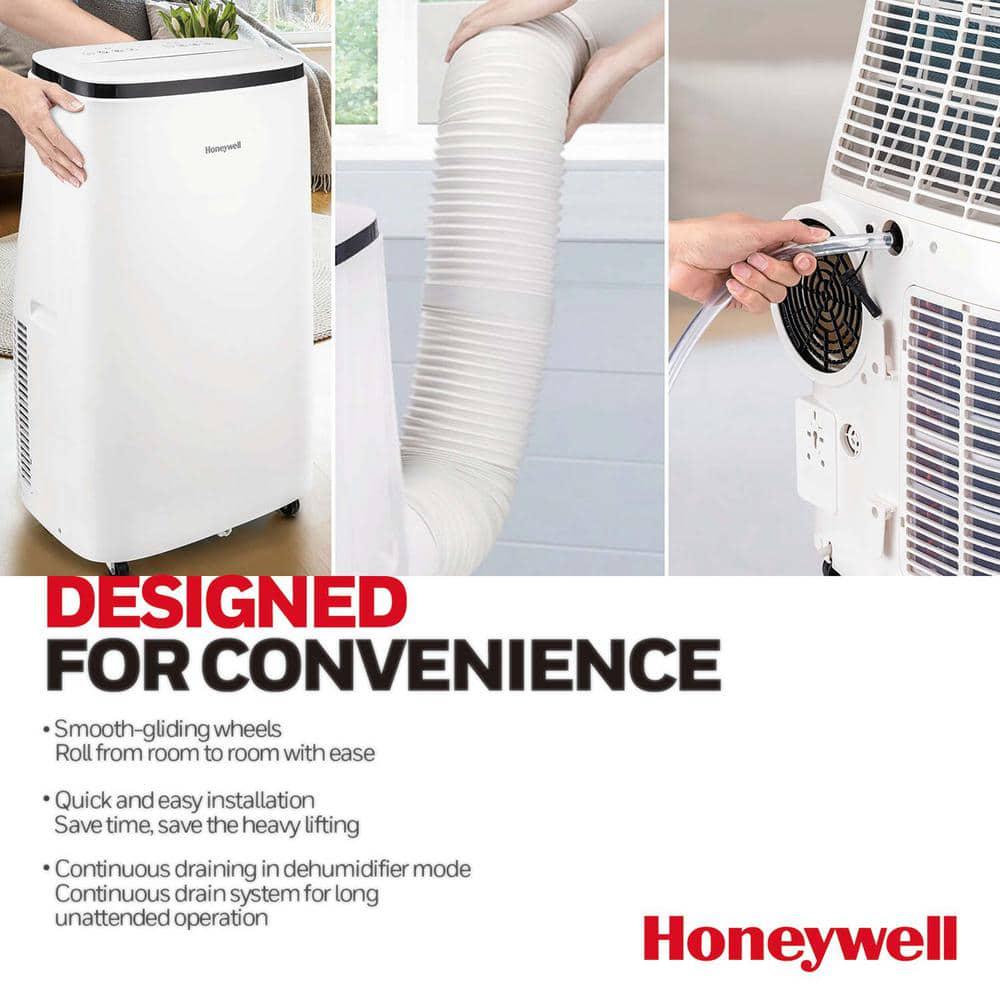 Honeywell 12000 BTU Portable Air Conditioner with Dehumidifier in Black and White