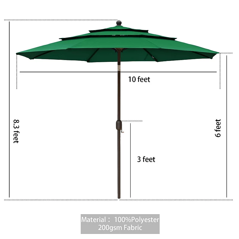 Aoodor Garden Market Umbrella - Outdoor Patio Umbrella Round-Gradient