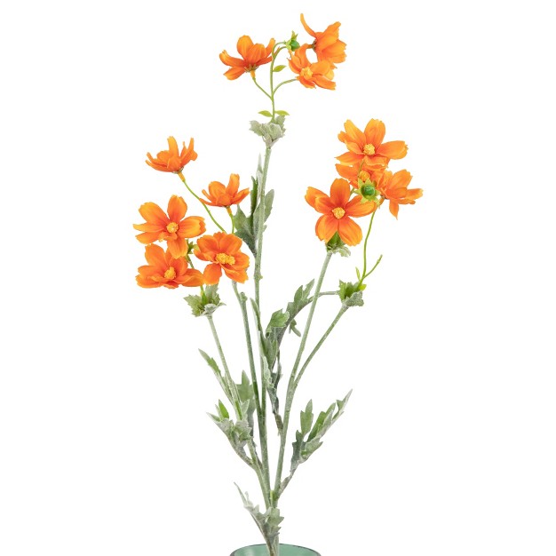 Orange Baby Cosmos Artificial Silk Floral Spray