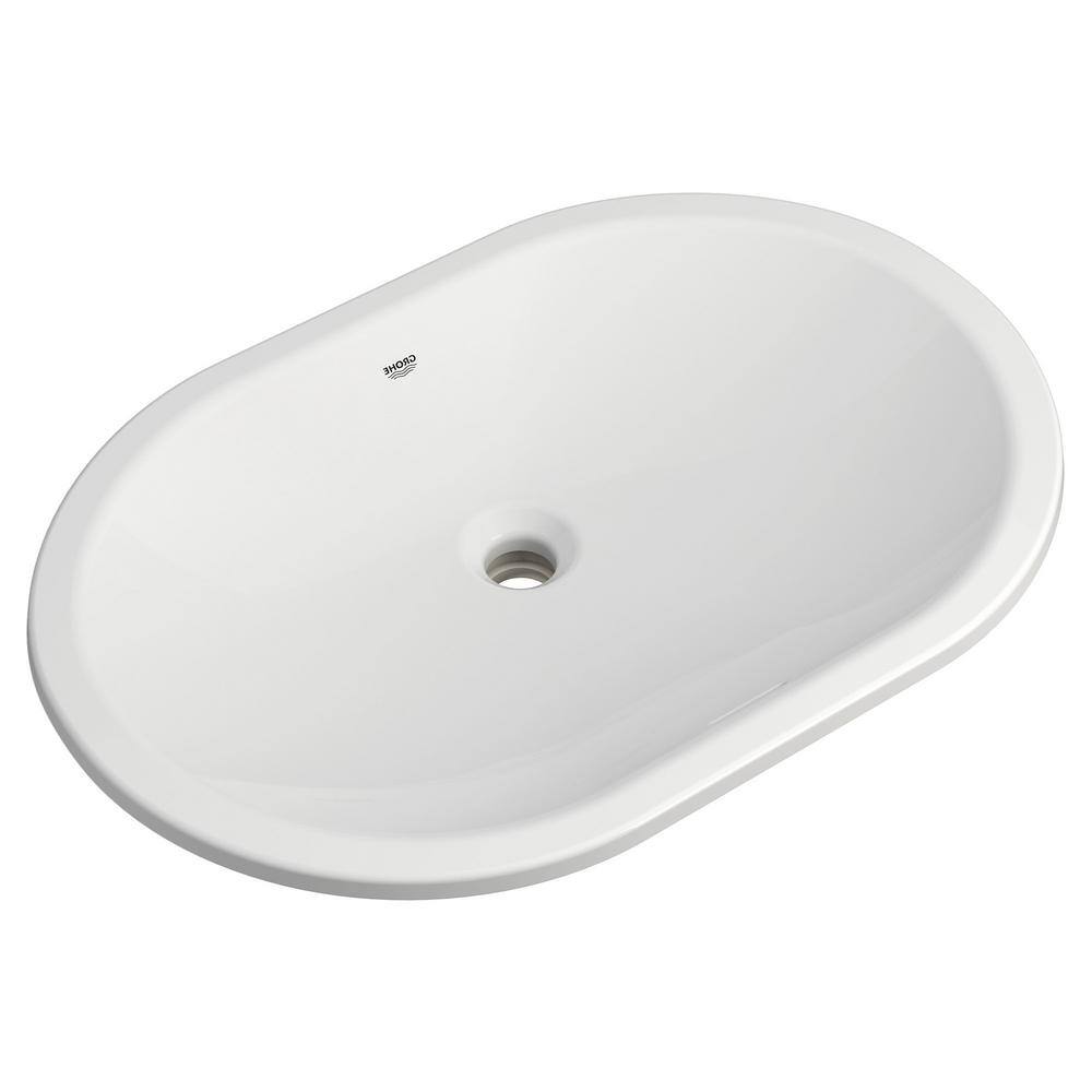 GROHE Essence 24 in. Undermount Bathroom Sink in Alpine White 39673000