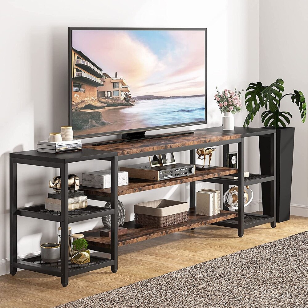 78 Inches TV Stand Entertainment Center Stand  TV Console Table