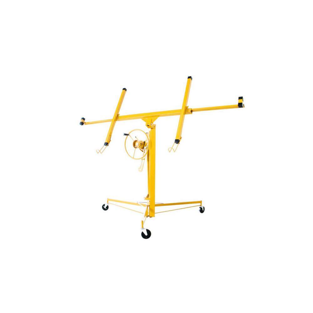 Amucolo 11 ft. Yellow Drywall Lift Panel Lift Drywall Panel Hoist Jack Lifter YeaD-CYD0-K08