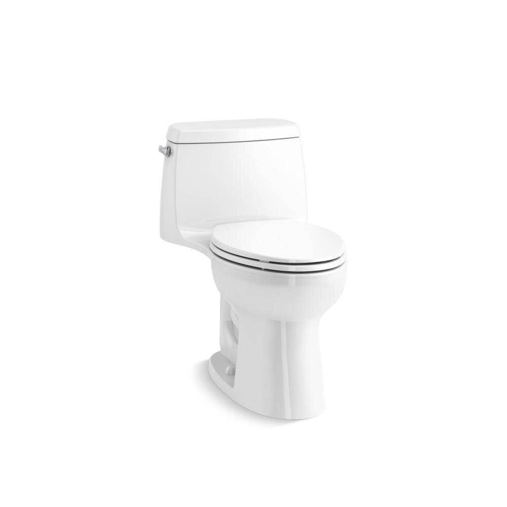 KOHLER Santa Rosa 1-piece 1.28 GPF Single Flush Elongated Toilet in. White (Seat Included) 30810-0