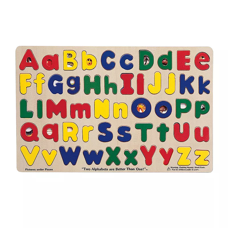 Melissa and Doug Upper and Lower Case Alphabet Letters Wooden Puzzle (52 pcs)