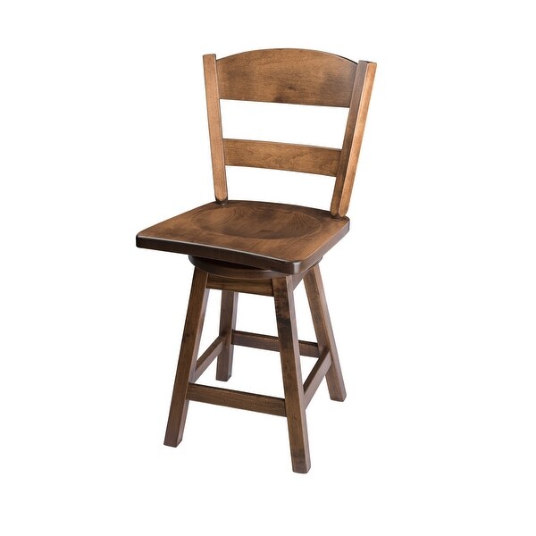 Swivel Urban Bar Stool with Classic Back in Maple Wood