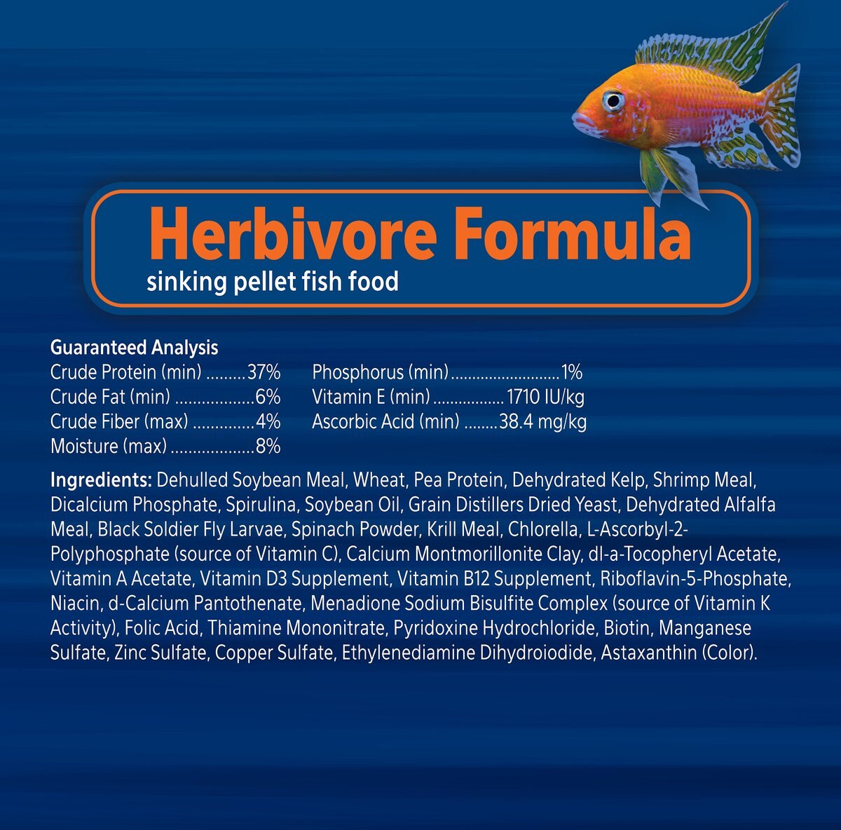 Aqueon PRO Herbivore Formula Fish Food， 5-oz jar