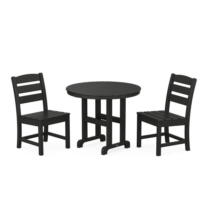 Polywood Lakeside Side Chair 3-Piece Round Dining Set PWS1335-1