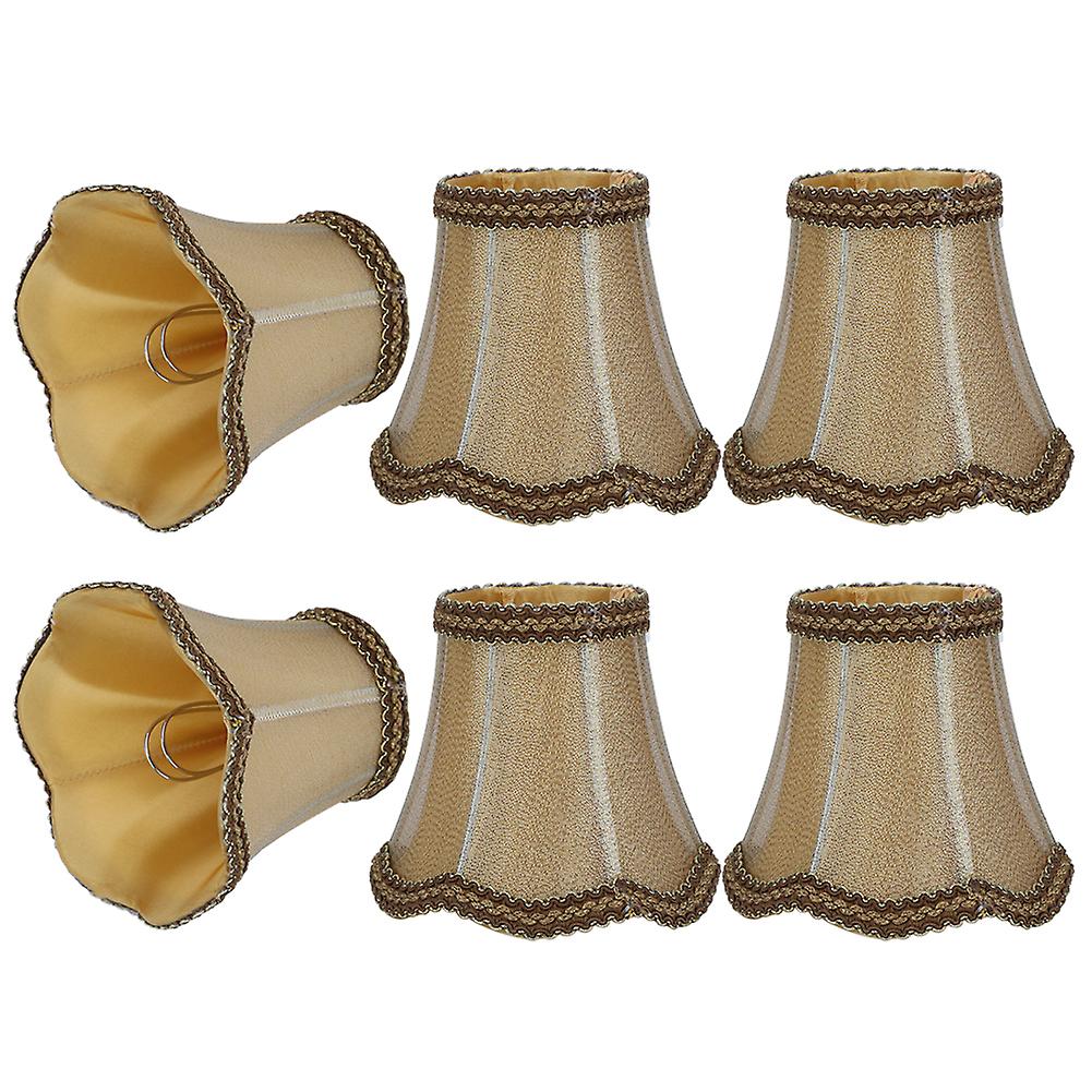 6Pcs Household Fabric Lampshade Table Lamp Cover Accessory for E14 Chandelier Wall Light