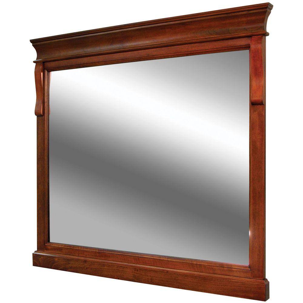 Home Decorators Collection 36 in. W x 32 in. H Framed Rectangular Bathroom Vanity Mirror in Warm Cinnamon NACM3632