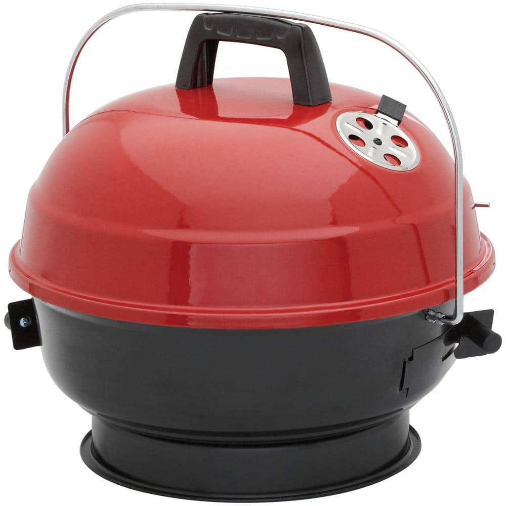 PRIVATE BRAND UNBRANDED 14 in. Portable Charcoal Grill in Red CBT1702HDR